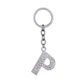 Hot Sale 26 English Letter Zinc Alloy Keychain Diamond Key Chains